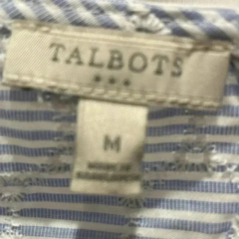 Talbots Blue & White Hexagonal Patterned Top. Siz… - image 3